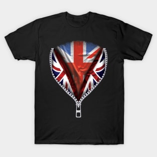 English Scottish Welsh Or Irish Flag  United Kingdom Flag zipped British Flag - Gift for English Scottish Welsh Or Irish From United Kingdom T-Shirt